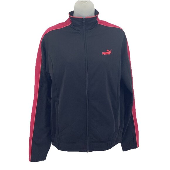 Puma Women’s Zip-Up Track Jacket T7 Track Black Mauve Red Size Large - Picture 3 of 11